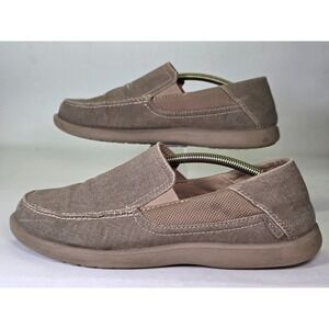 Crocs Santa Cruz 2 Luxe Men's Shoes Size 9 Beige Tan Slip On Loafers 202056